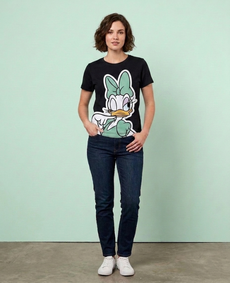 Daisy Duck Cartoon Graphic T-Shirt – Wear for Women