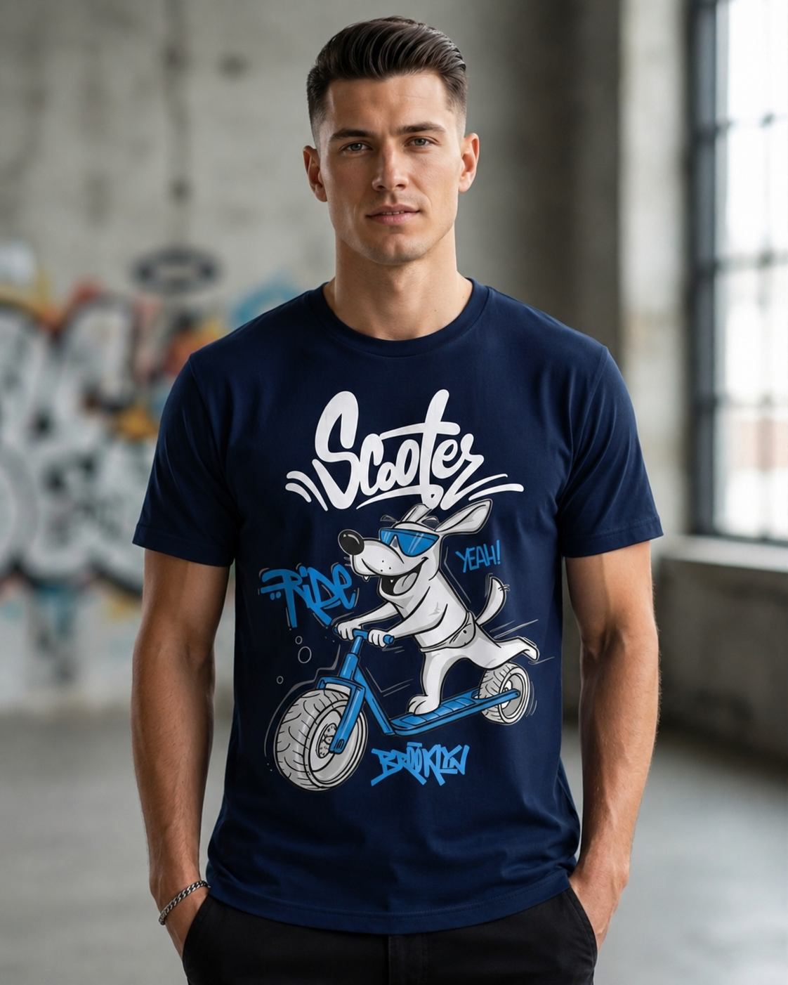 Men’s Scooter Graphic T-Shirt – Cotton Casual Wear India
