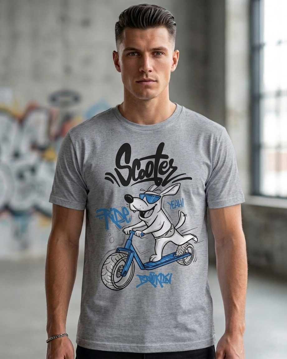Men’s Scooter Graphic T-Shirt – Cotton Casual Wear India