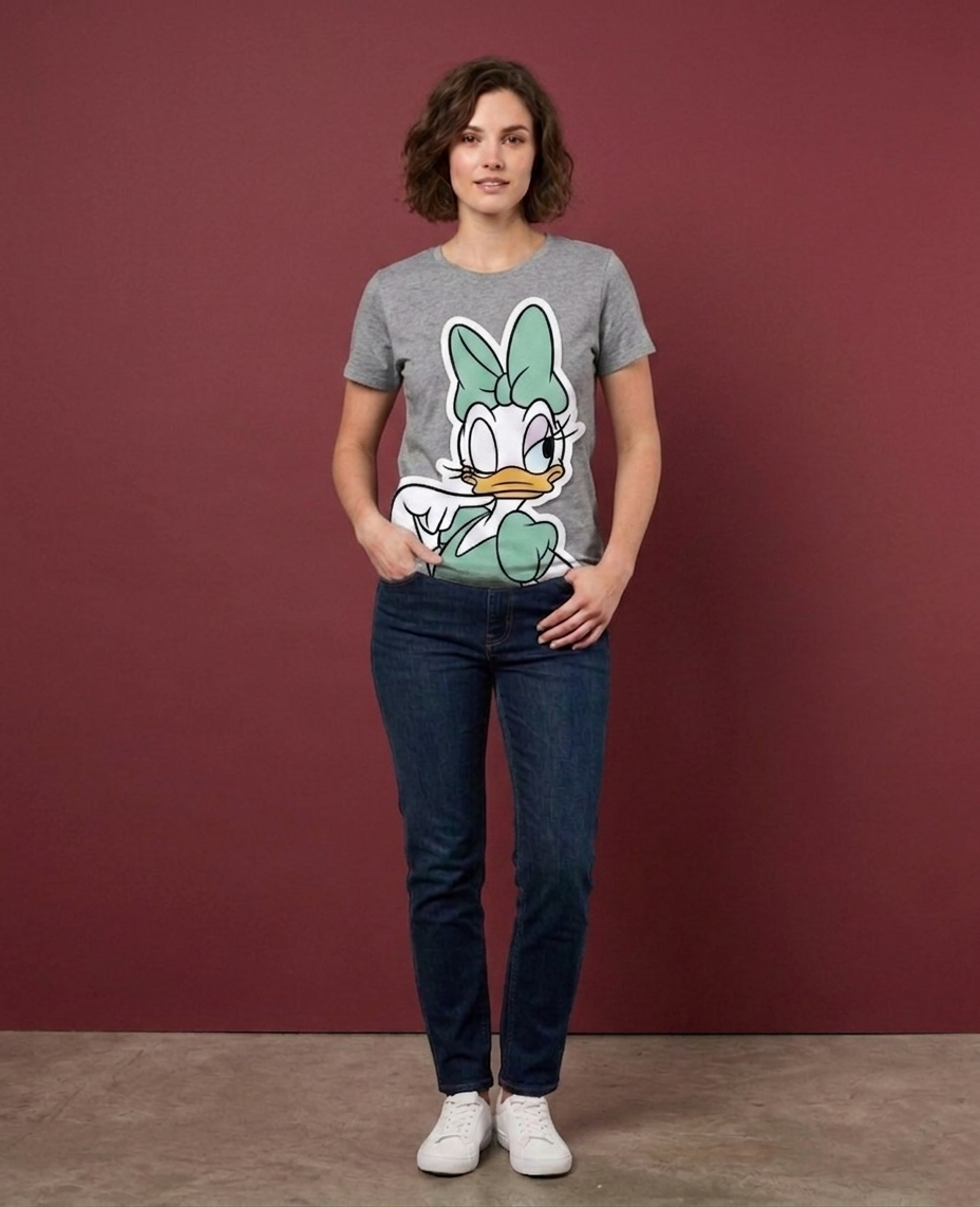 Daisy Duck Cartoon Graphic T-Shirt –  Wear for Women