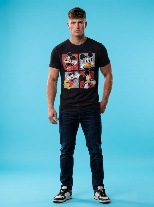 Men’s Cartoon Graphic T-Shirt-Nostalgia