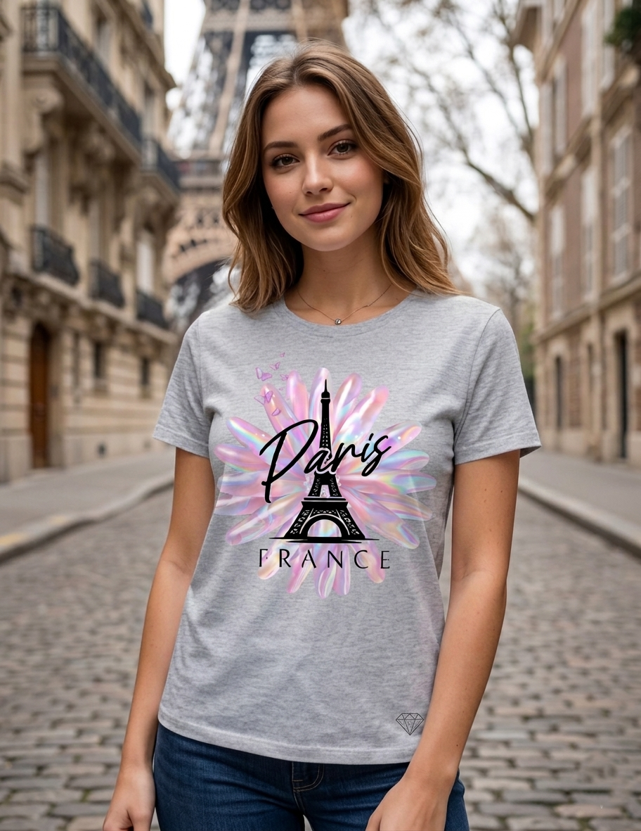 Paris Print T Shirt