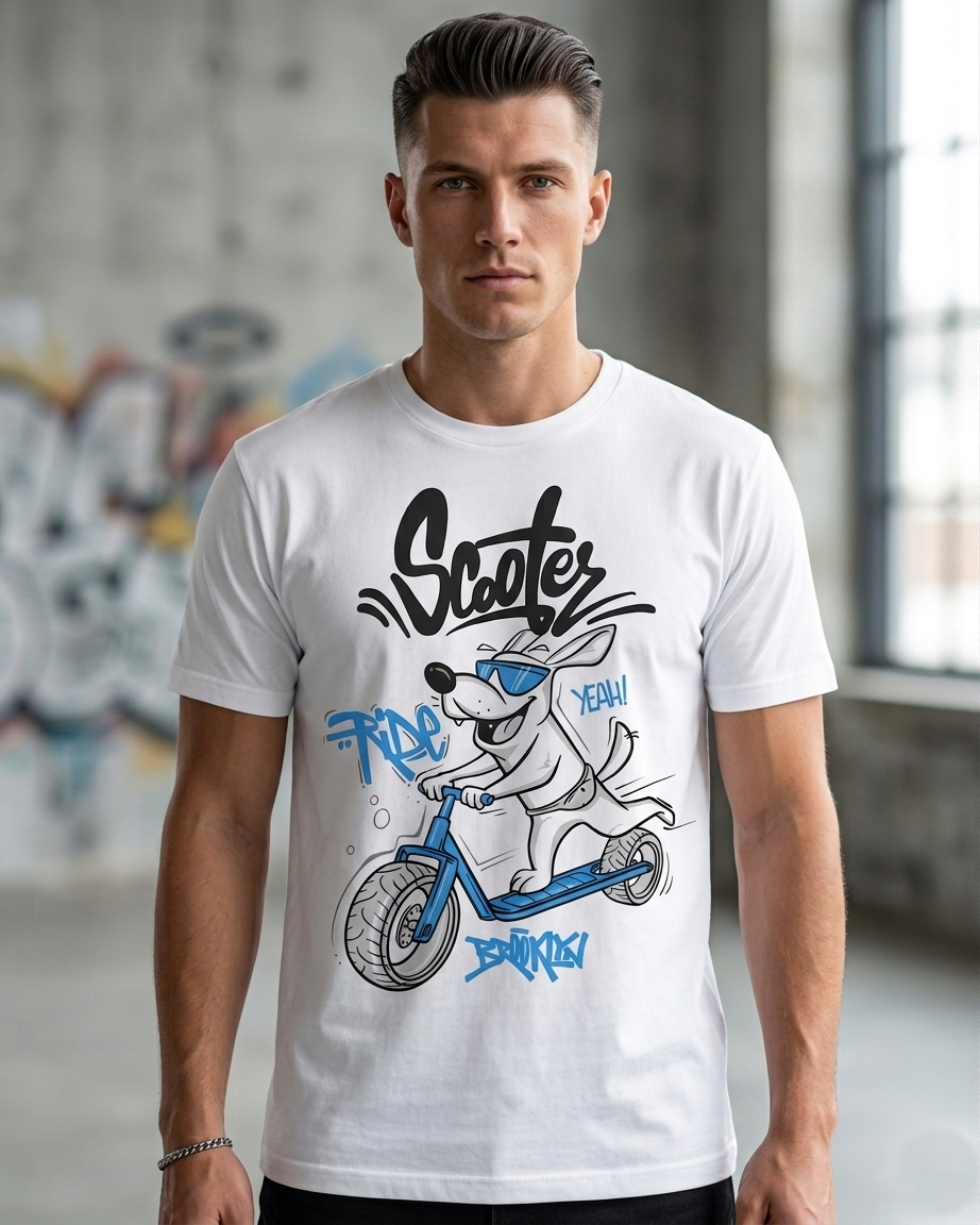 Men’s Scooter Graphic T-Shirt – Cotton Casual Wear India