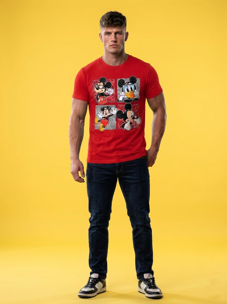 Men’s Cartoon Graphic T-Shirt-Nostalgia