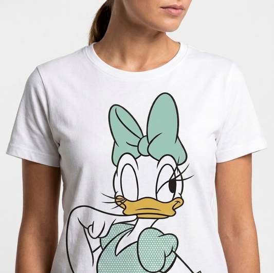 Daisy Duck Cartoon Graphic T-Shirt –  Wear for Women