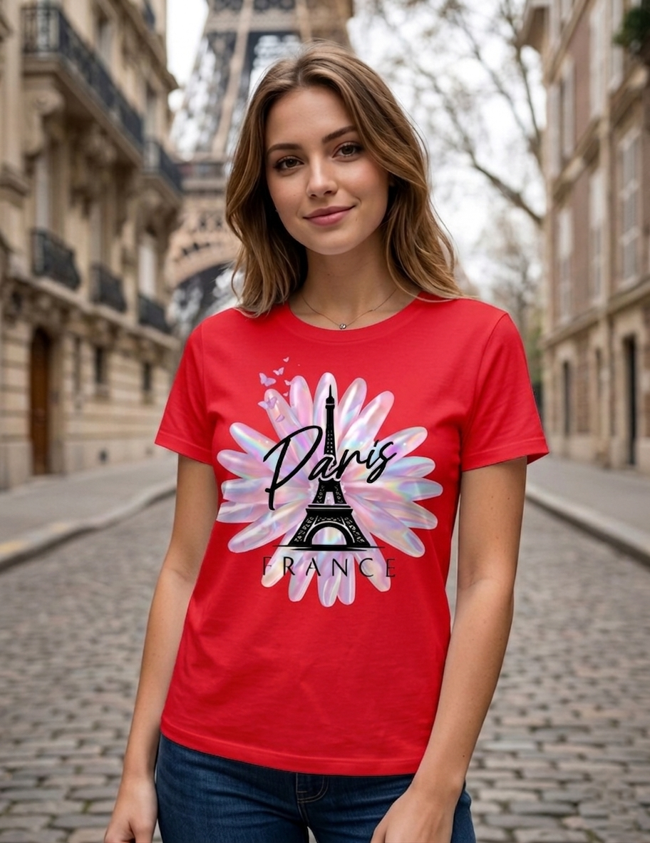 Paris Print T Shirt