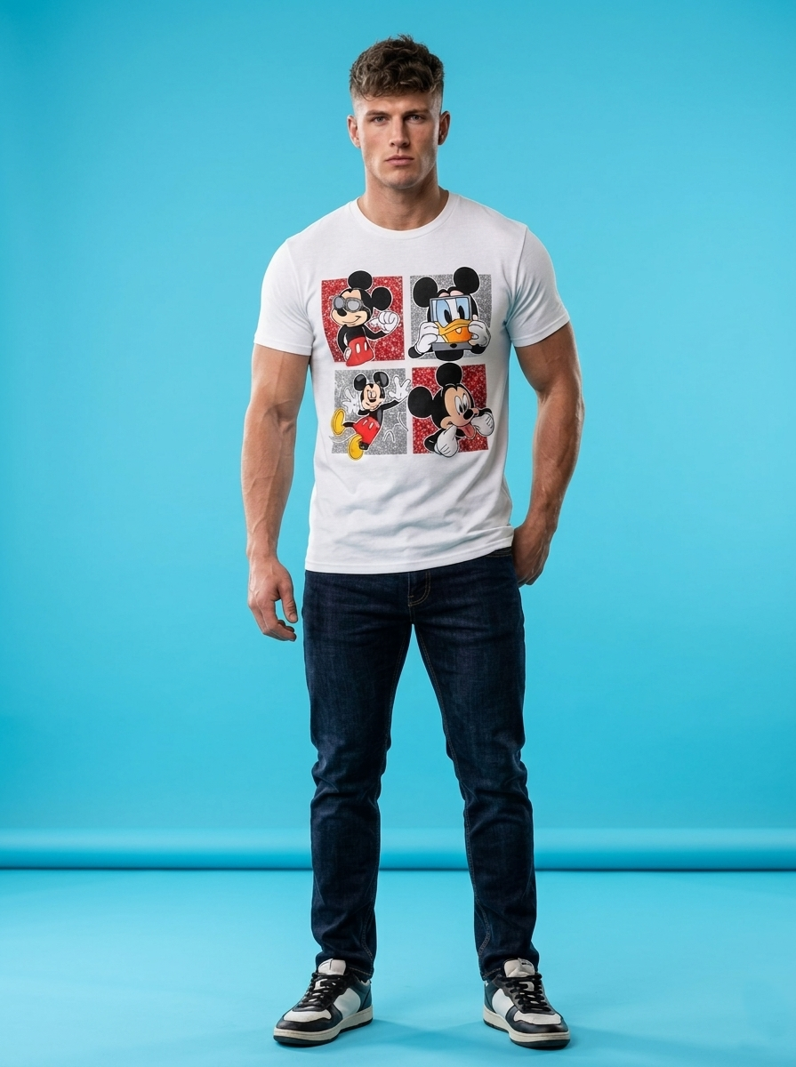 Men’s Cartoon Graphic T-Shirt-Nostalgia
