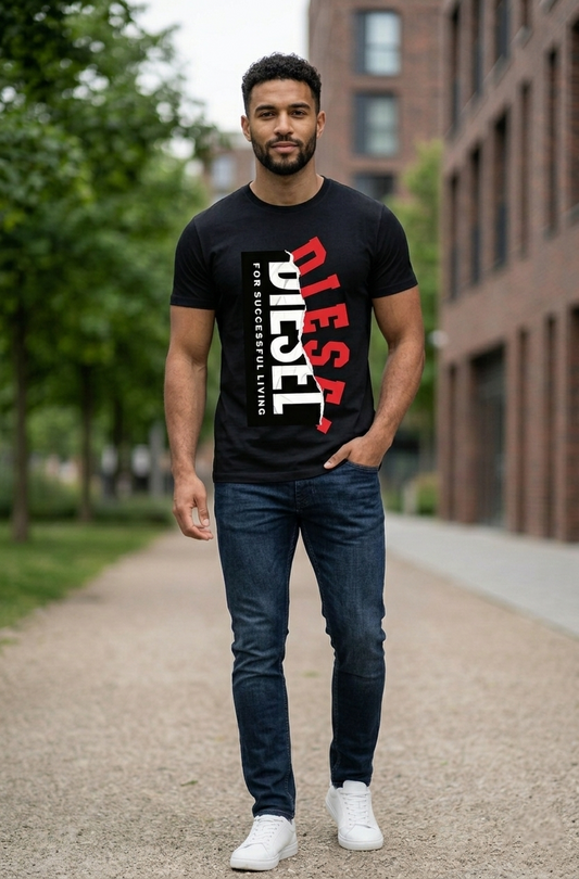 Men's cotton black t shirt casual wear