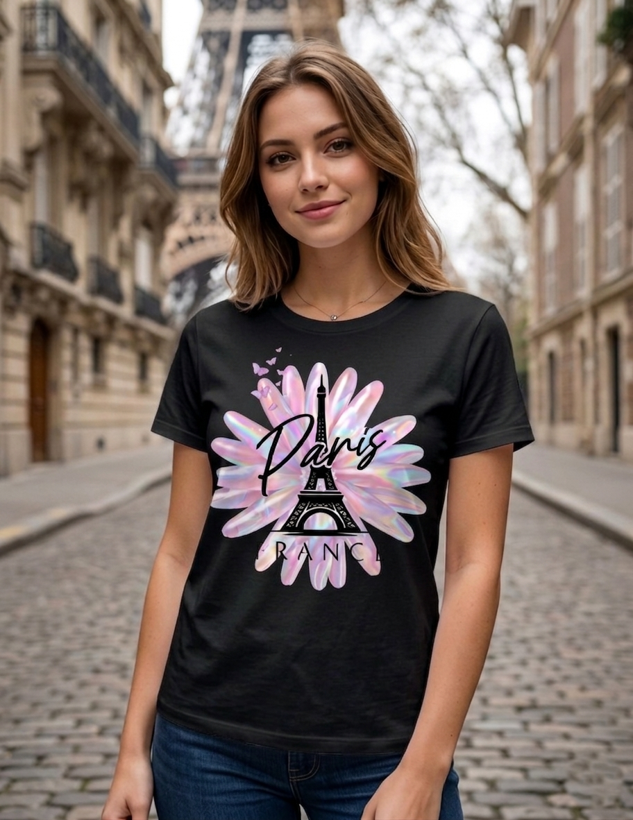 Paris Print T Shirt
